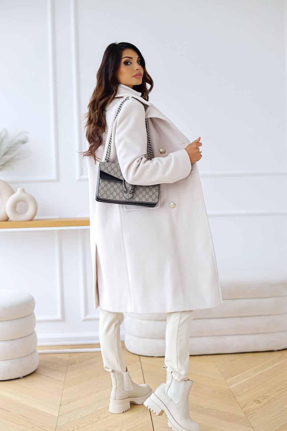 Adelynn | Damen Stilvoll Lang locker Mantel | Elegante