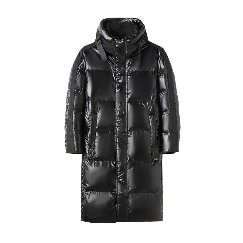Schwarze Winter Daunen Jacke für Herren | mit Kapuze