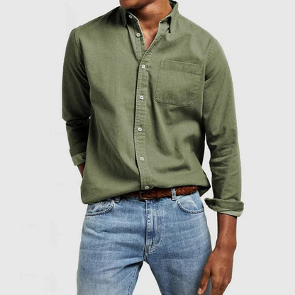 Herren Button Down Langarmhemd | Lässig