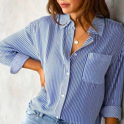 Langärmlige Gestreifte Bluse Für Damen | Sommer