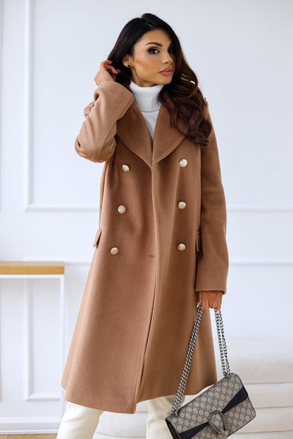 Adelynn | Damen Stilvoll Lang locker Mantel | Elegante