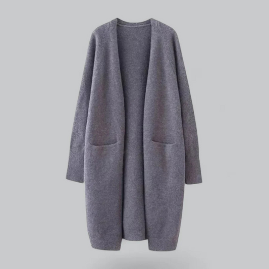 Damen Offene Front Lässige Strickjacke | Lang