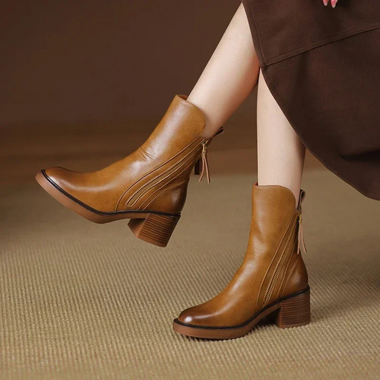 Damenstiefel Mit Reißverschluss In Knöchellänge | Stilvoll