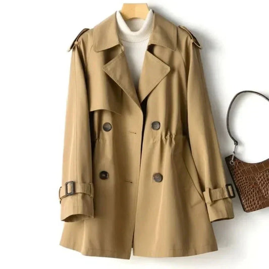 Klassischer Doppelreihiger Trenchcoat für Damen | Lässig