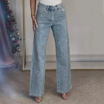 Damen Funkelndem Stil Mom-Jeans | Lässig