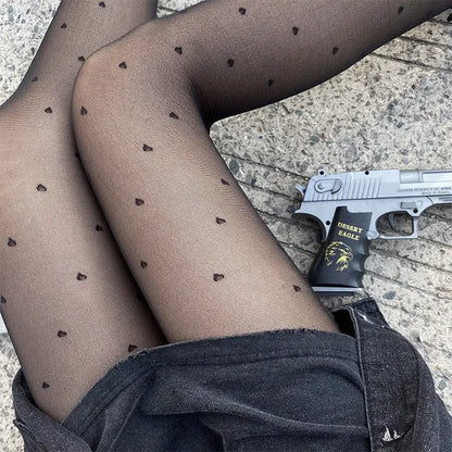 Oberschenkelhohe-Strumpfhose für Damen | Mit Gemustertem Design