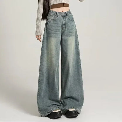 Damen Stilvoll Baggy Jeans | Hohe Taille