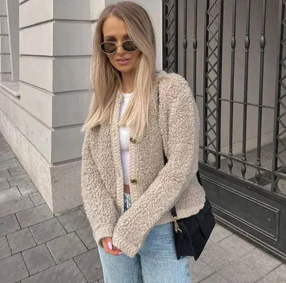 Modischer Damen-Teddy-Mantel | Elegante