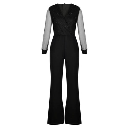 Alberta™ | Glitzernd verzierter Jumpsuit mit weitem Bein