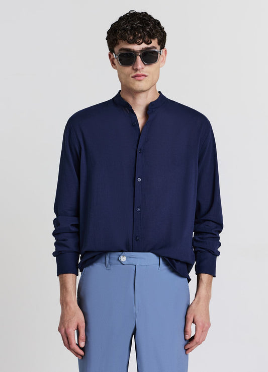 Koreanisches Hemd Marineblau