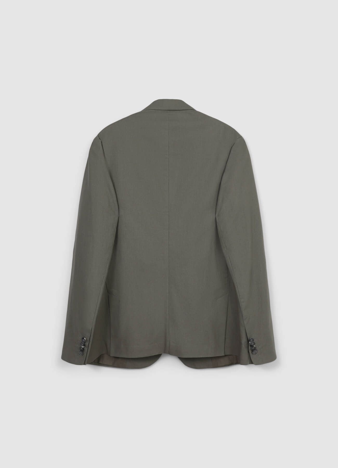 Einreihige Jacke aus einer Leinenmischung Helles Military-Grün