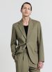 Einreihige Jacke aus einer Leinenmischung Helles Military-Grün