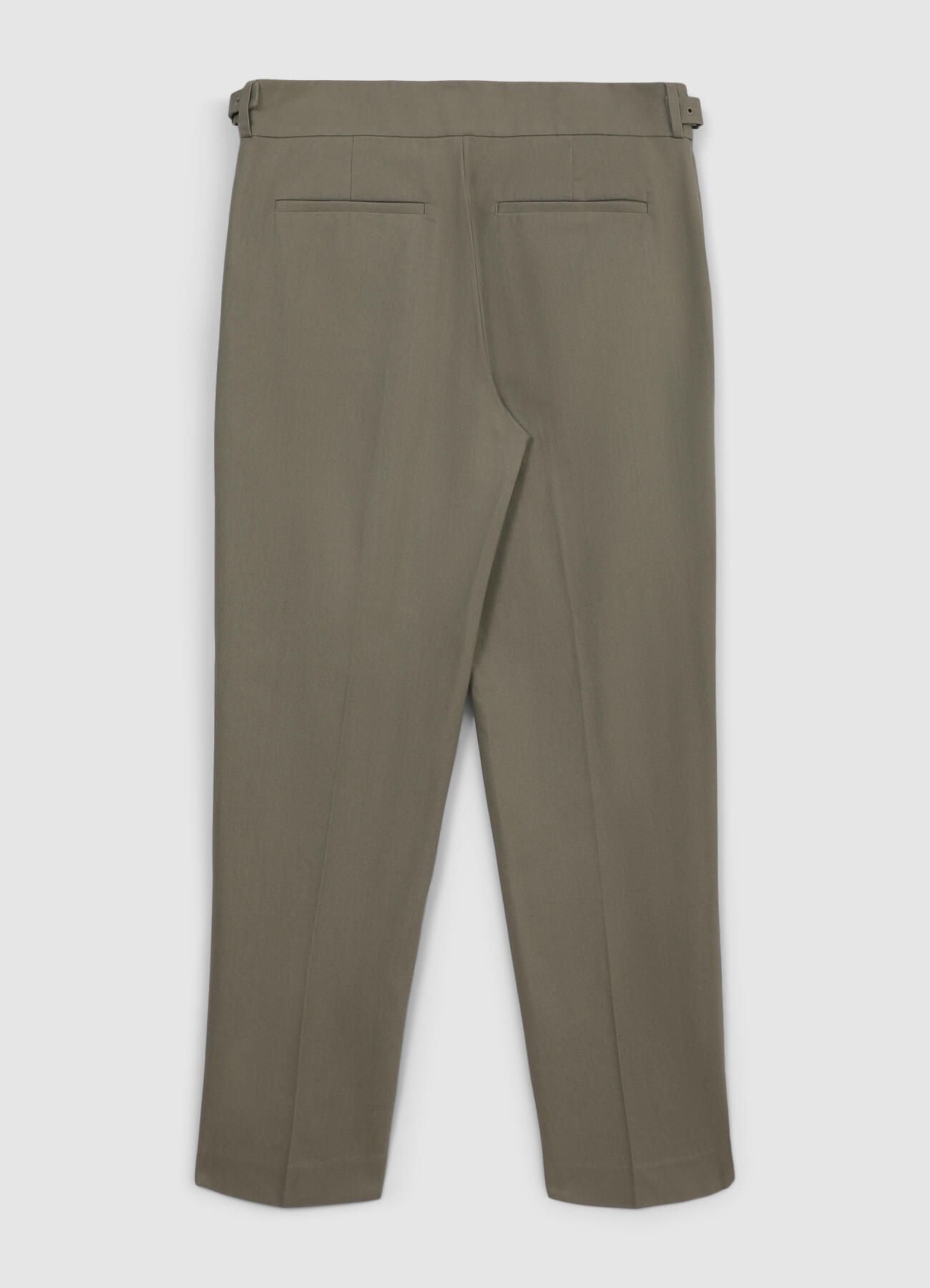 Einfarbige Hose mit Schnalle Helles Military-Grün