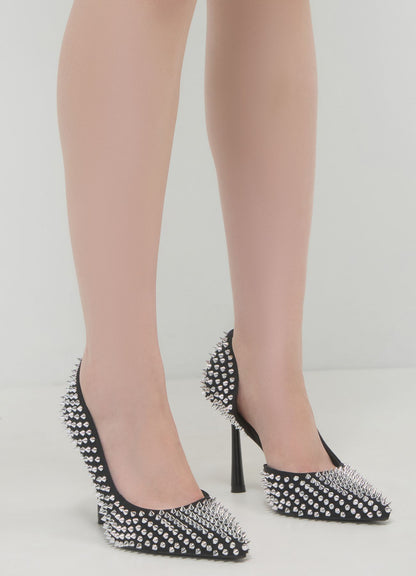 Besetzte Pumps Ultrablack