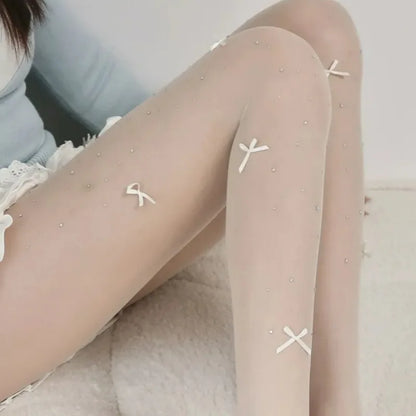Damen Strumpfhose | Mit Bogen-Design