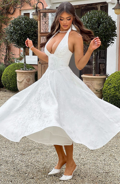 Ara | Midi Kleid mit Neckholder-Ausschnitt