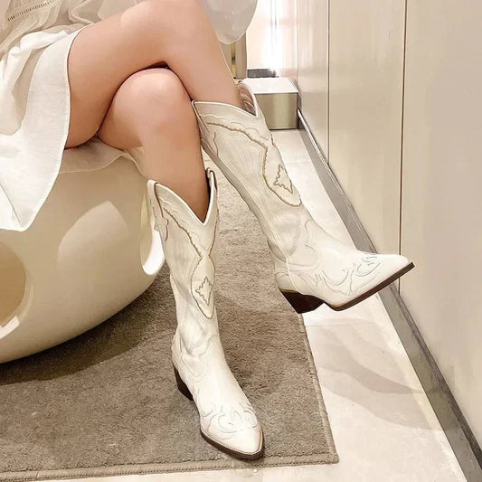 Cowboystiefel im Western-Stil für Damen | Wadenlang